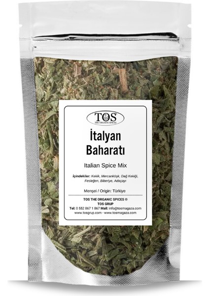 TOS The Organic Spices Klasik Italyan Baharatı 100 gr Italian Spice Blend - Premium Quality | Baharat Karışımı