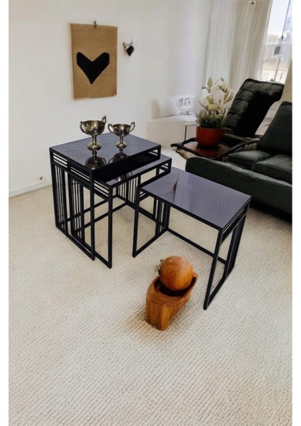 Milano Metal Ayaklı Aynalı Zigon Sehpa modelleri