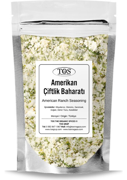 TOS The Organic Spices Amerikan Çiftlik Baharatı 100 gr American Ranch Spice Blend - Premium Quality | Baharat Karışımı