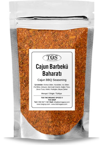 TOS The Organic Spices Cajun Barbekü Baharatı 100 gr Cajun Bbq Spice - Premium Quality | Baharat Karışımı