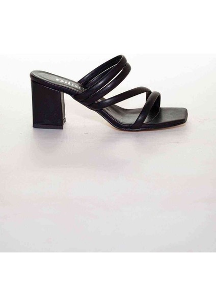 4 Bant Asimetrik Kadın Topuklu Terlik Siyah fiyatları