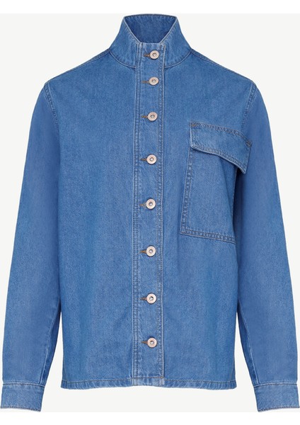 Cepli Yüksek Yaka Denim Gömlek indirimleri