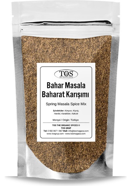 TOS The Organic Spices Bahar Masala Baharat Karışımı 250 gr Spring Masala Spice Blend - Premium Quality | Baharat Karışımı