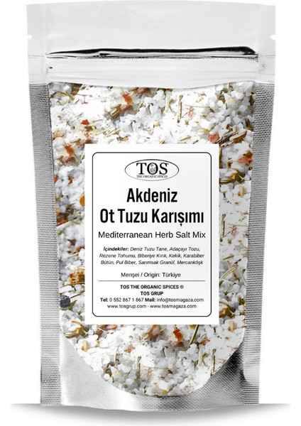 TOS The Organic Spices Akdeniz Ot Tuzu Karışımı 500 gr Mediterranean Herb Salt Blend - Premium Quality | Baharat Karışımı