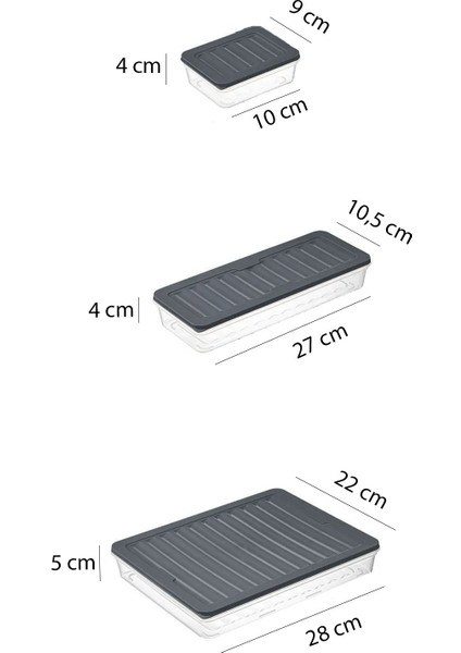 Mikrodalga Ve Difriz Uyumlu 25 Parça Saklama Kabı Seti,3x2500ml 4x1000ml 18x250ml, Gri