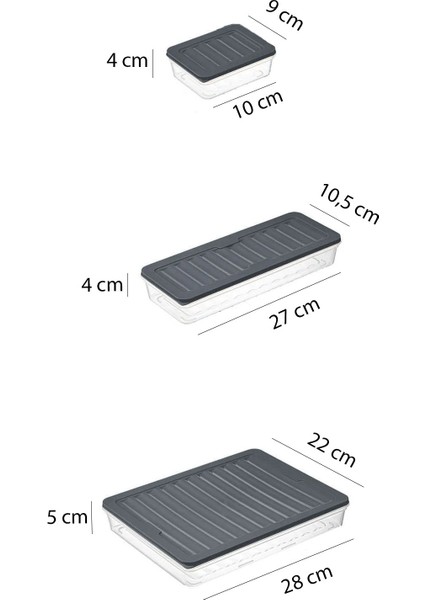 5'li Set Dondurucu, Bakliyat, Yemek Kabı, Piknik, Taze Gıda Saklama Kabı 1x2500-1x1000-3x250 ml modelleri