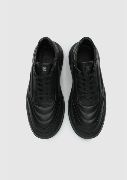 Siyah Deri Erkek Sneaker indirimleri