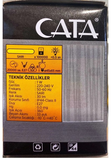 1 Watt Top Gece Ampul-Sarı fiyatları
