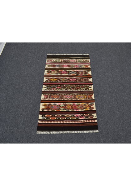 El Dokuma Nadir Otantik Aydın Çine Yün Kilim 5235