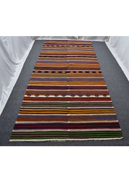 El Dokuma Ihtişamlı Otantik Sevimli Sivas Yün Kilim 5229