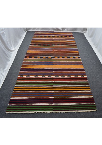 El Dokuma Ihtişamlı Otantik Sevimli Sivas Yün Kilim 5229