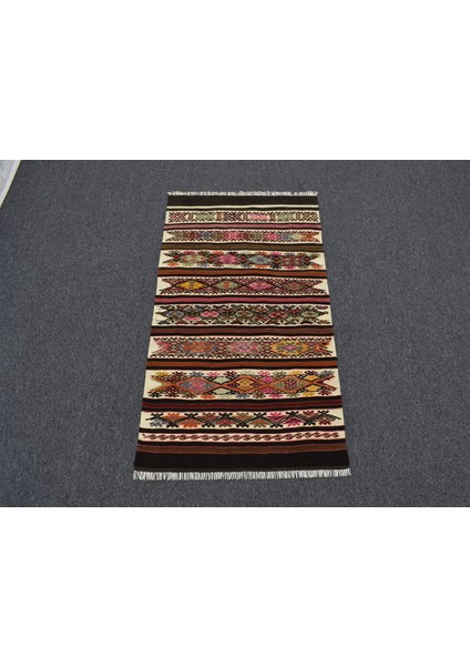 El Dokuma Nadir Otantik Aydın Çine Yün Kilim 5235