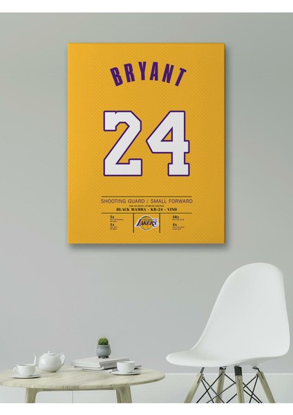 Kobe Bryant 24 Forma 40 x 55 cm Nba Los Angeles Lakers Jersey Kanvas Tablo modelleri