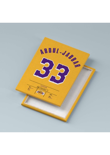 Kareem AbdulJabbar Forma 40 x 55 cm Nba Los Angeles Lakers Jersey Kanvas Tablo indirimleri