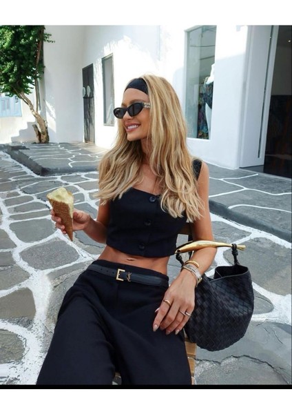 2'li Trend Bandana Saç Bandı - Siyah ve Beyaz