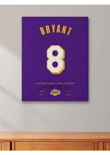 Kobe Bryant 8 Forma 40 x 55 cm Nba Lakers Jersey Kanvas Tablo fiyatları