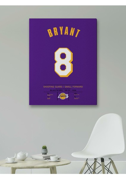 Kobe Bryant 8 Forma 40 x 55 cm Nba Lakers Jersey Kanvas Tablo modelleri
