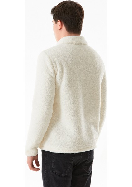 Dik Yaka Yarım Fermuarlı Peluş Sweatshirt indirimleri