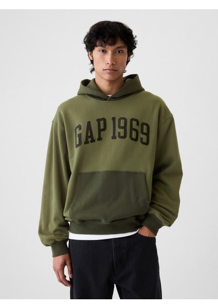Erkek Haki Gap Logo 1969 Colorblock Sweatshirt