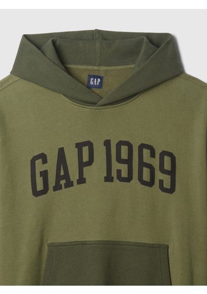 Erkek Haki Gap Logo 1969 Colorblock Sweatshirt modelleri