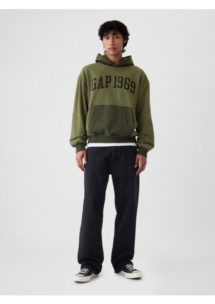 Erkek Haki Gap Logo 1969 Colorblock Sweatshirt fırsatları