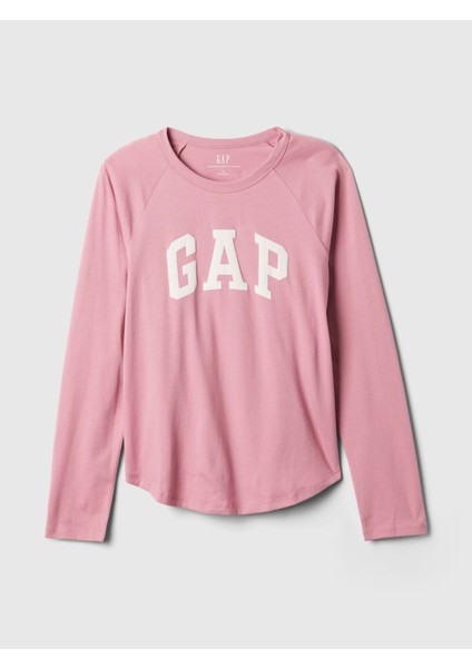 Kadın Pembe Organik Pamuk Raglan Gap Logo T-Shirt fiyatları