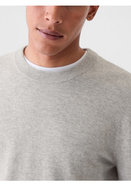 Erkek Gri CashSoft bisiklet yaka kazak modelleri