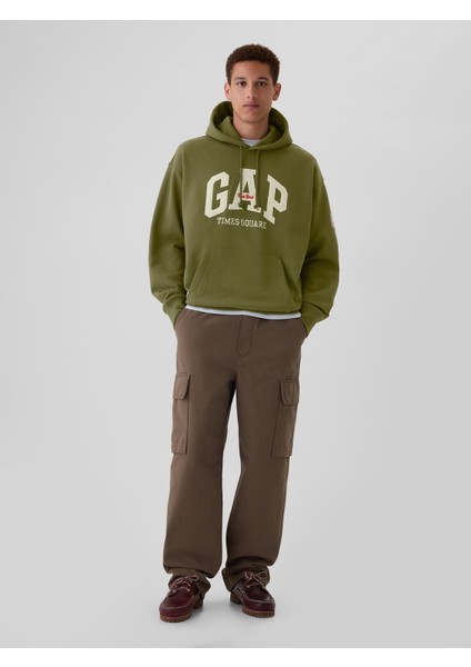 Erkek Haki Gap Logo Archive Oversize City Sweatshirt fırsatları