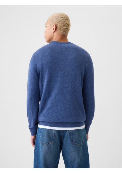 Erkek Mavi CashSoft bisiklet yaka kazak indirimleri