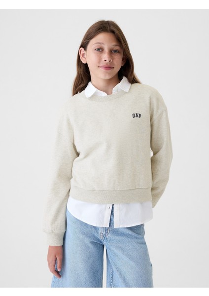 Kız Çocuk Gri Gap Logo Sweatshirt