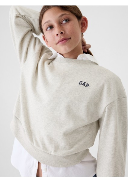 Kız Çocuk Gri Gap Logo Sweatshirt modelleri