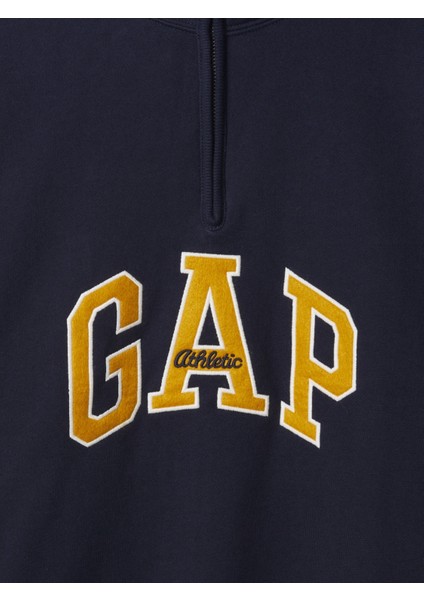 Erkek Lacivert Gap Logo Heavyweight Pullover Sweatshirt modelleri