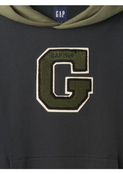 Erkek Siyah Gap Logo Colorblock Varsity Sweatshirt modelleri