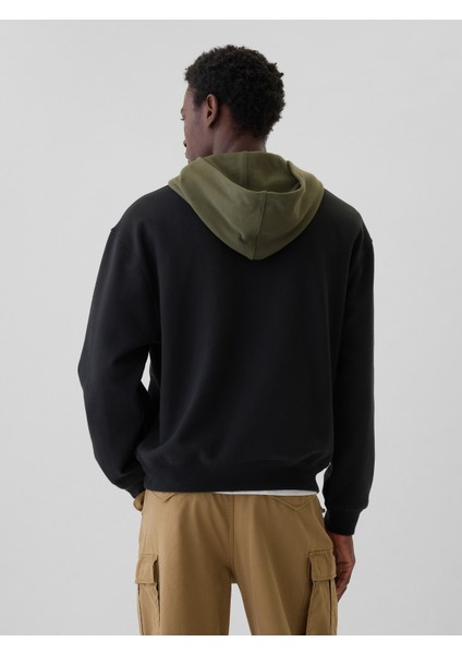 Erkek Siyah Gap Logo Colorblock Varsity Sweatshirt indirimleri