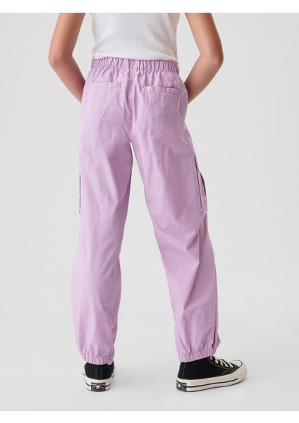 Kız Çocuk Pembe Pull-On Paraşüt Kargo Pantolon fırsatları