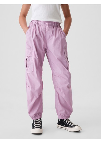Kız Çocuk Pembe Pull-On Paraşüt Kargo Pantolon indirimleri