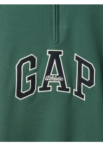 Erkek Koyu Yeşil Gap Logo Heavyweight Pullover Sweatshirt modelleri