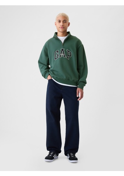 Erkek Koyu Yeşil Gap Logo Heavyweight Pullover Sweatshirt fırsatları