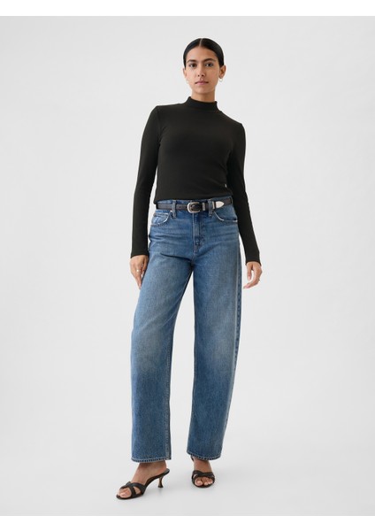 Kadın Siyah Modern Fitilli Crop Balıkçı Yaka T-Shirt modelleri