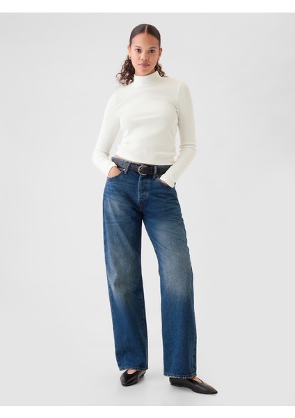 Kadın Kırık Beyaz Modern Fitilli Crop Balıkçı Yaka T-Shirt fırsatları