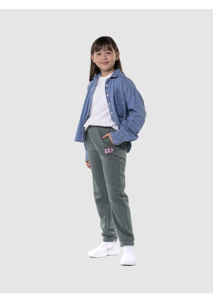 Kız Çocuk Yeşil Gap Logo Jogger Slouchy Fleece Eşofman Altı indirimleri