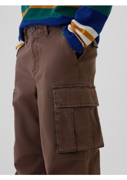 Erkek Çocuk Kahverengi Baggy Kargo Pantolon