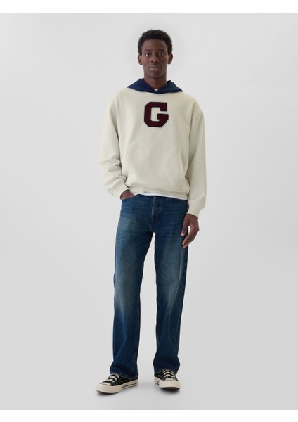 Erkek Kırık Beyaz Gap Logo Colorblock Varsity Sweatshirt fırsatları
