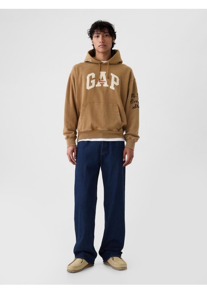 Erkek Kahverengi Gap Logo Heavyweight Sweatshirt