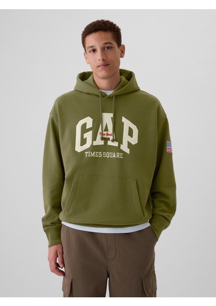 Erkek Haki Gap Logo Archive Oversize City Sweatshirt