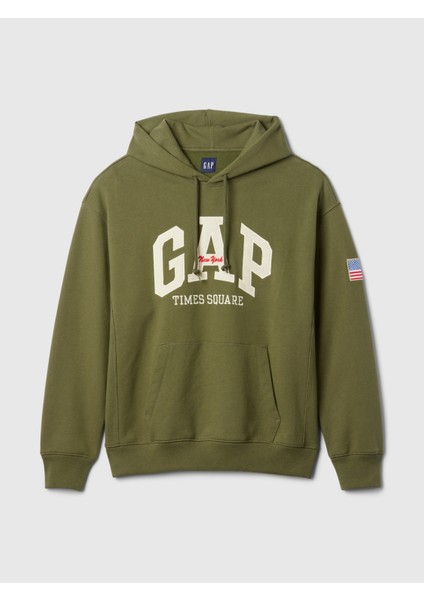 Erkek Haki Gap Logo Archive Oversize City Sweatshirt