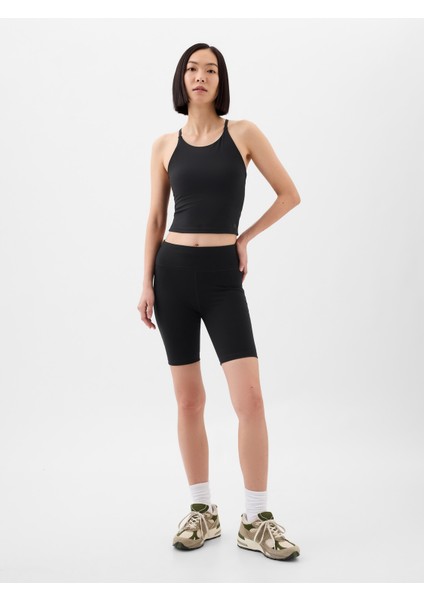 Kadın Siyah Gapfit Studio Longline Sporcu Sütyeni