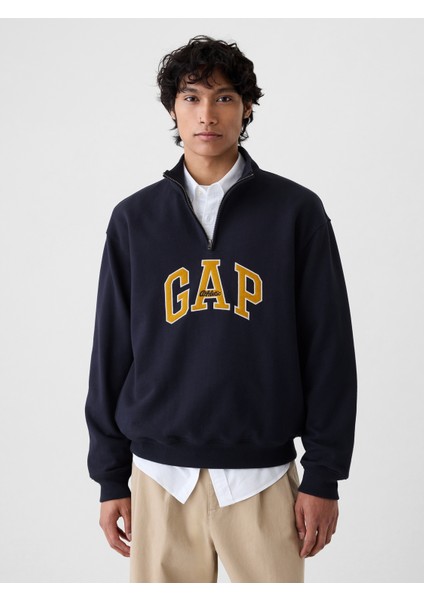 Erkek Lacivert Gap Logo Heavyweight Pullover Sweatshirt