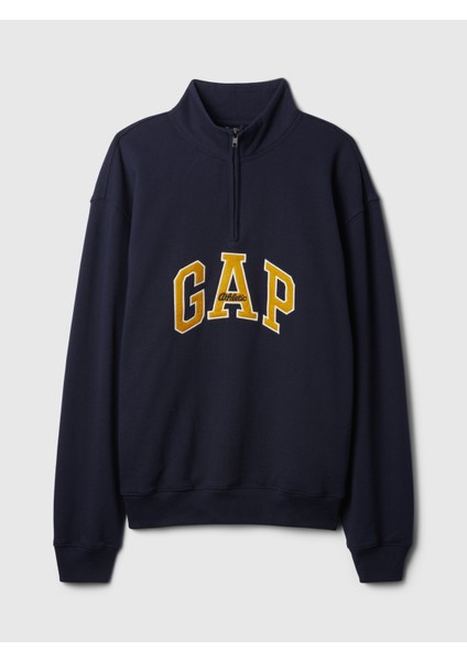 Erkek Lacivert Gap Logo Heavyweight Pullover Sweatshirt