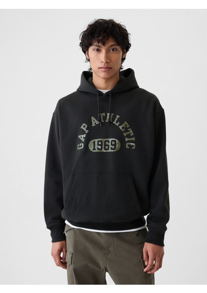 Erkek Siyah Gap 1969 Logo Sweatshirt